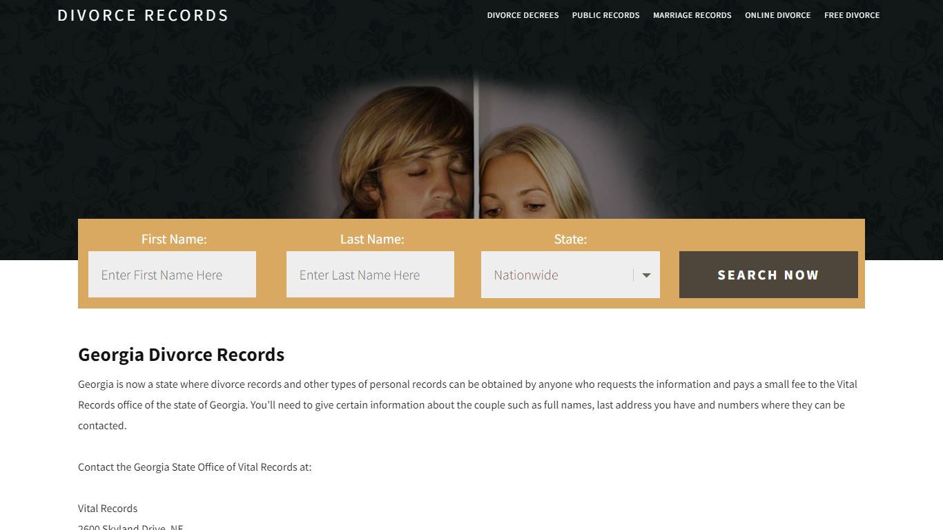 Georgia Divorce Records | Enter Name & Search | 14 Days FREE